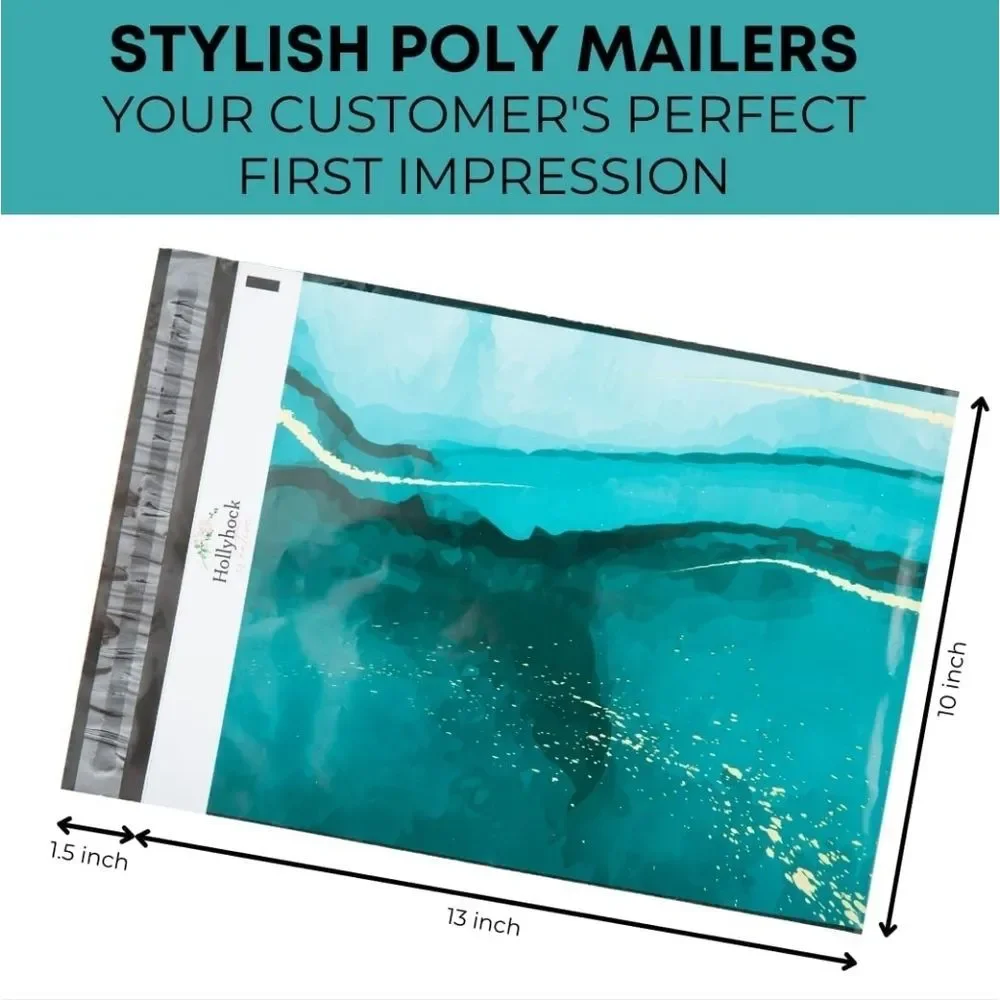 25 pack 10x13 Teal polka dot 